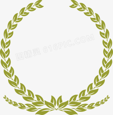橄榄枝圆形边框素材