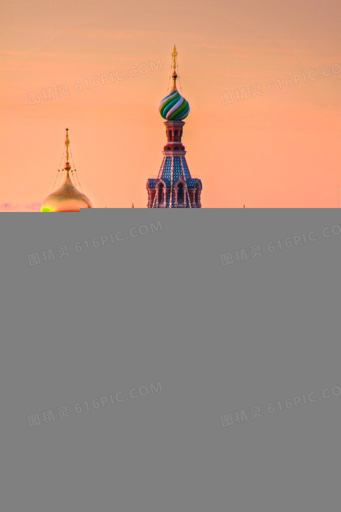 彩色俄罗斯城堡建筑
