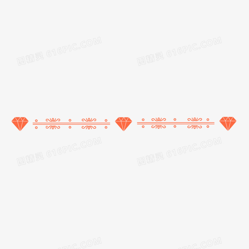 粉色钻石可爱分割线装饰