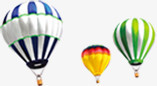 飘扬在天空中的三个热气球