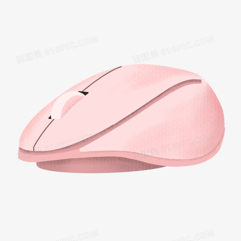 手绘粉红色鼠标电脑配件元素