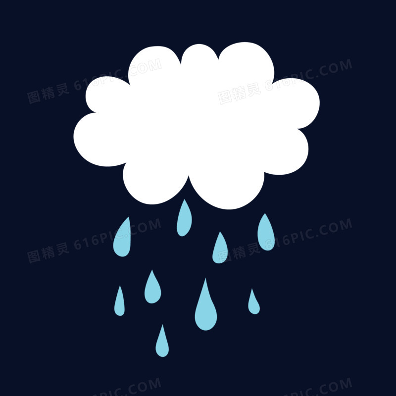 卡通云雨滴