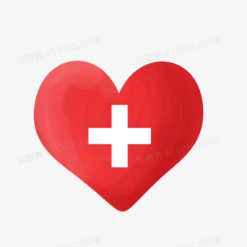 手绘爱心世界红十字日元素
