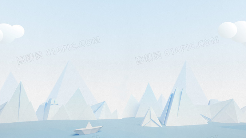 卡通白色海面上的冰山海报背景