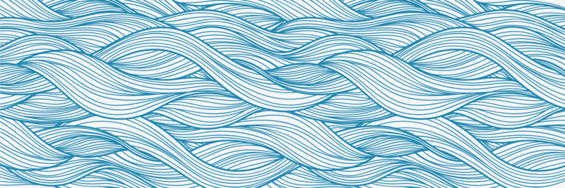 蓝色线条曲线波浪边元素