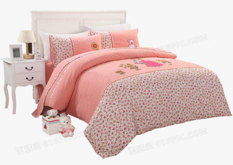粉色儿童床