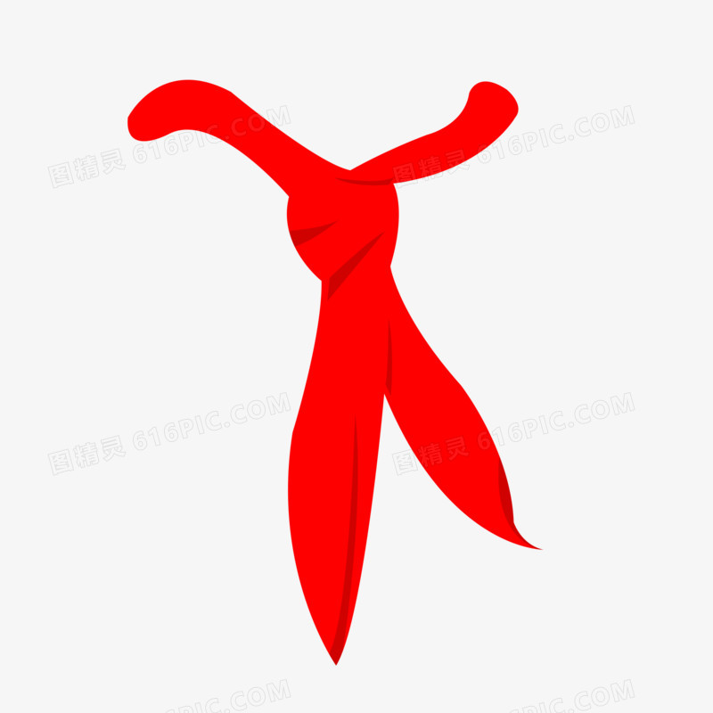 手绘卡通红领巾元素