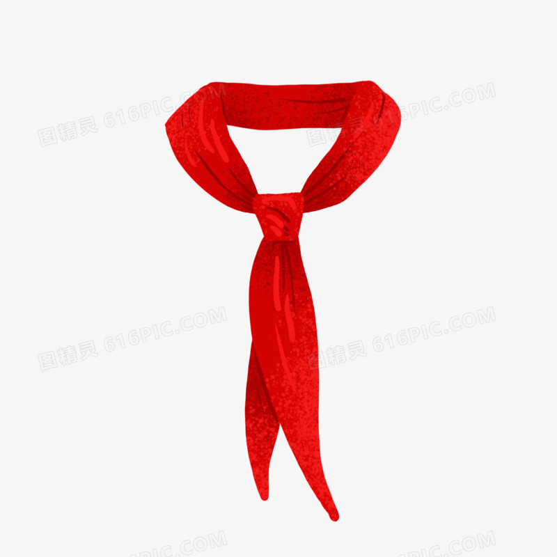 手绘鲜艳的红领巾免抠元素