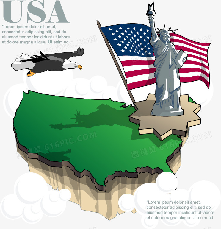 卡通美国地图