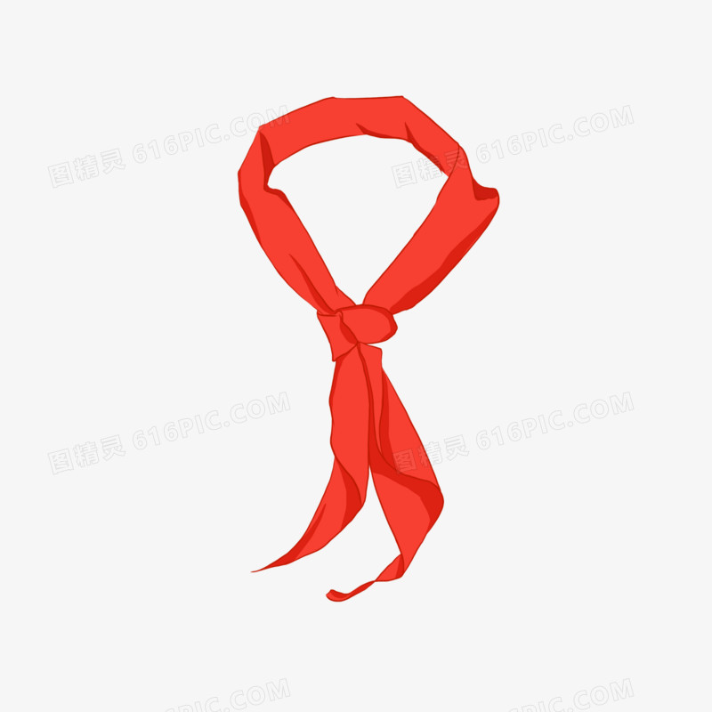 手绘红色红领巾素材