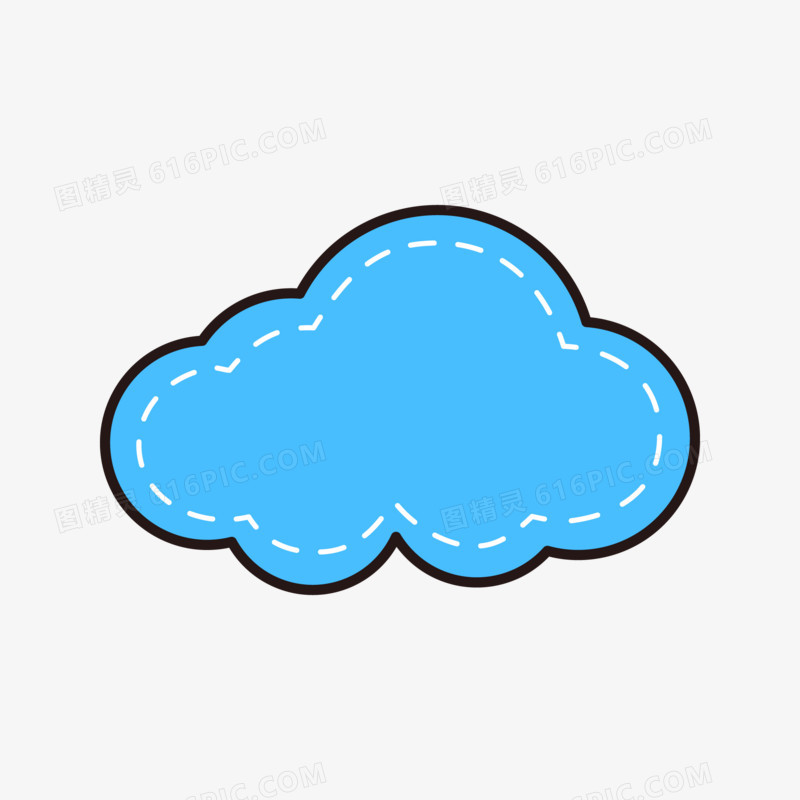蓝色云朵多云天气图标元素