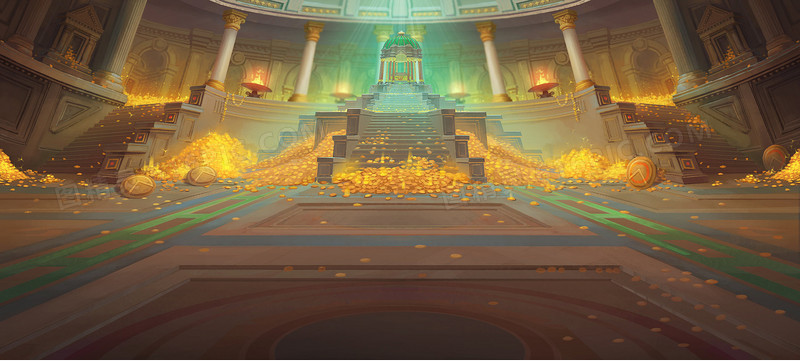 游戏场景黄色光效环境渲染