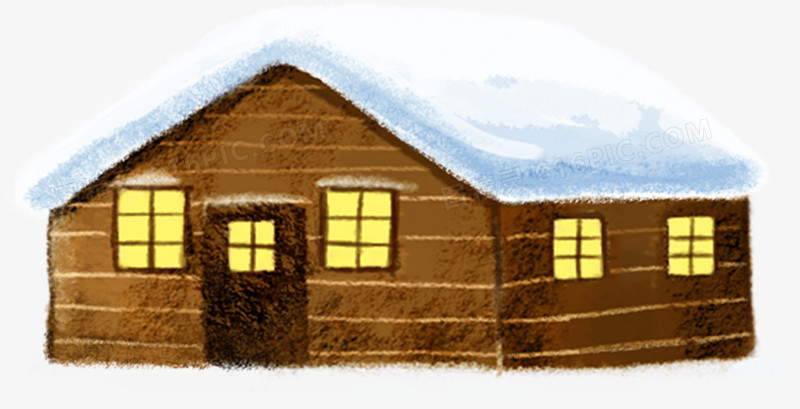 创意合成冬天的小房子造型