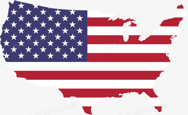 美国国旗地图