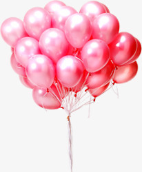 粉色温馨节日气球卡通