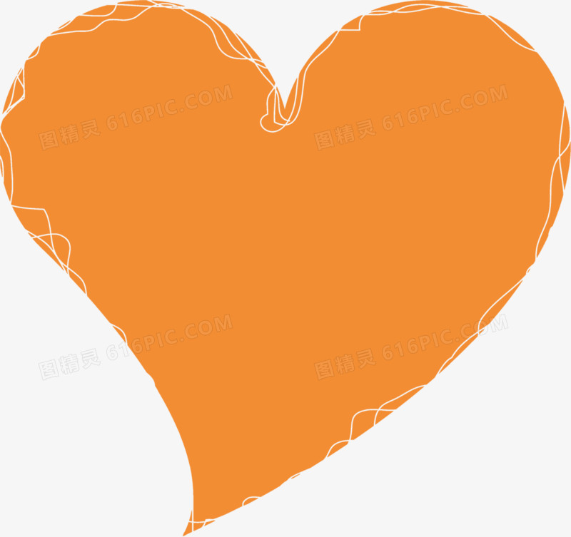 橙色浪漫心形节日素材