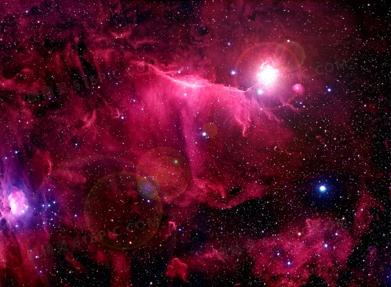 绚丽红色宇宙星辰图片免费下载