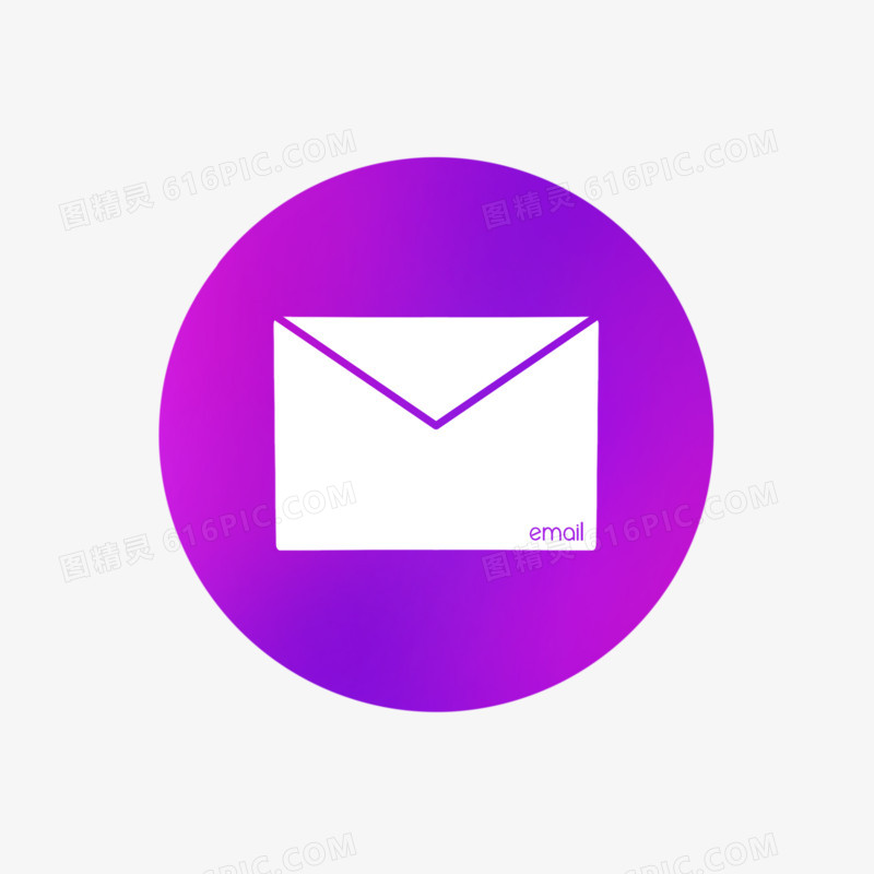 紫色渐变电子邮件图标元素