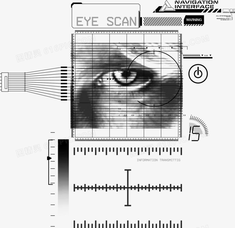 水墨特效素材  科技眼睛识别技术