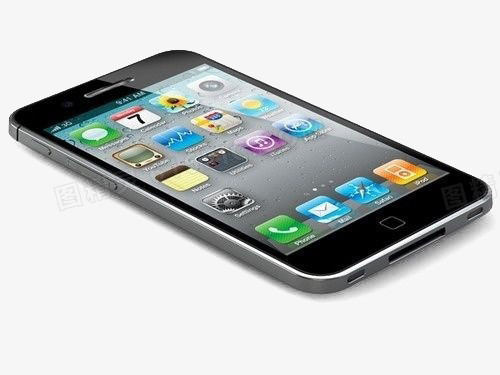 黑色苹果手机样机透明背景素材