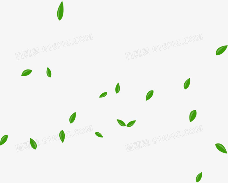 卡通漂浮树叶绿色美景
