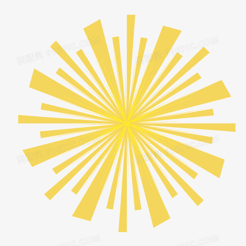 矢量黄色圆形放射光线线条