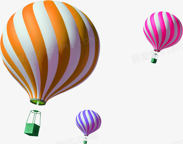 彩色春天漂浮设计热气球