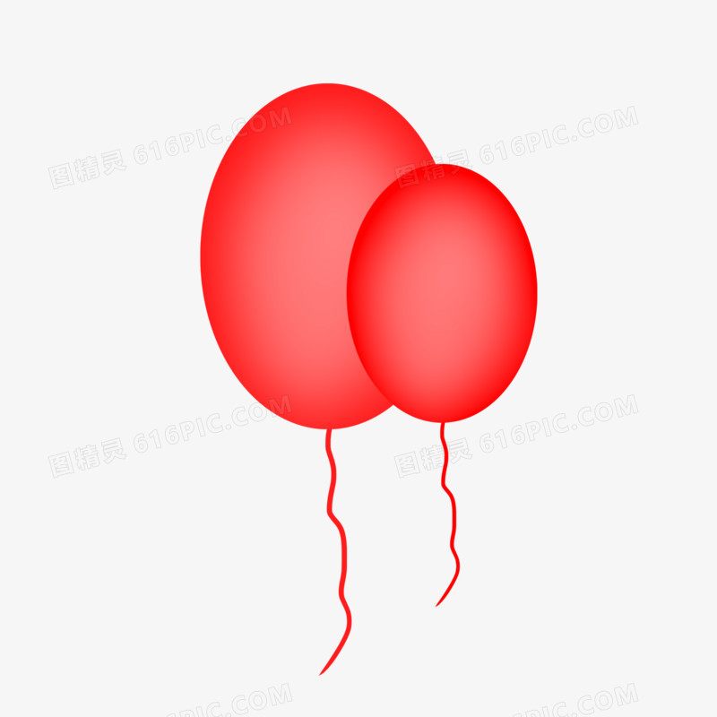 卡通手绘红气球素材