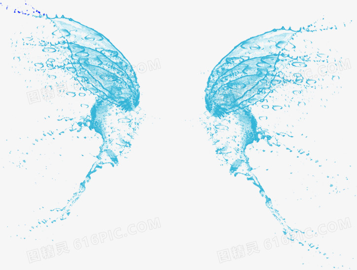 蓝色水珠翅膀装饰