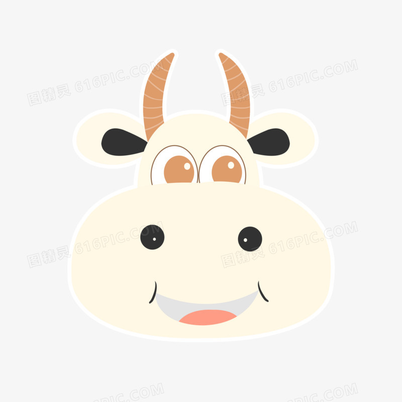 奶牛动物贴纸装饰素材