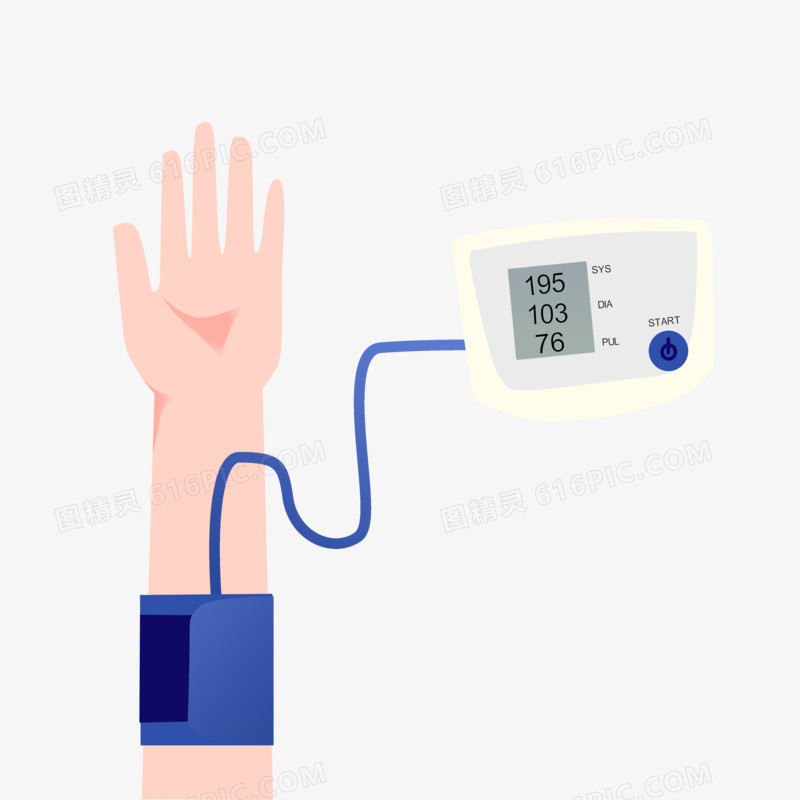 卡通手绘测量血压元素