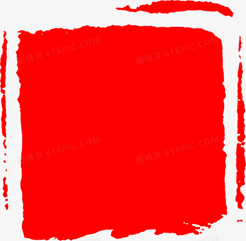 红色方块印章图标