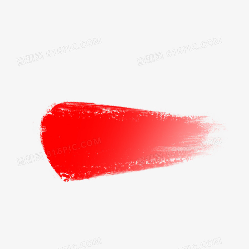 红色笔刷免抠装饰元素