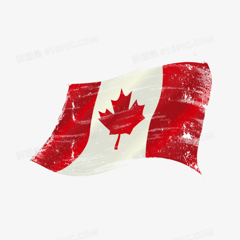 水彩加拿大国旗矢量素材
