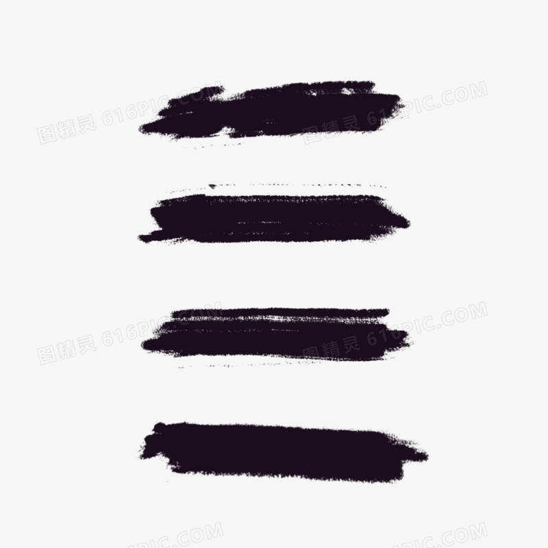 黑色短直线的笔刷痕迹装饰元素
