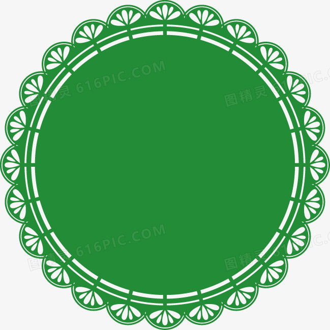 绿色圆形花边图案图片免费下载