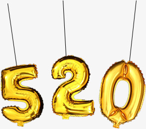 卡通520情人节告白气球设计黄色