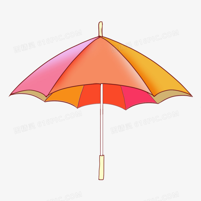 手绘卡通雨伞元素