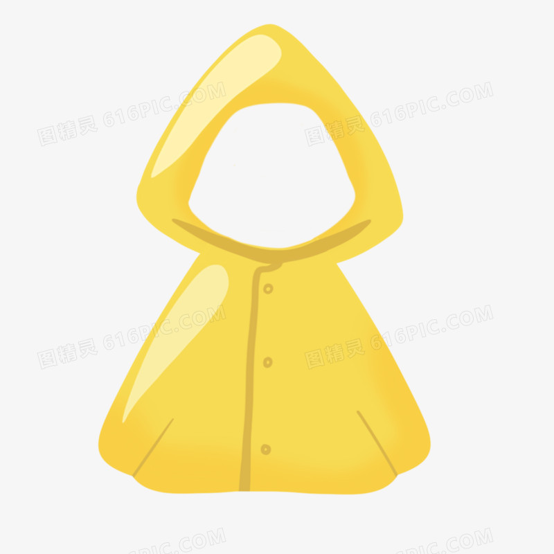 手绘雨衣黄色可爱免抠元素