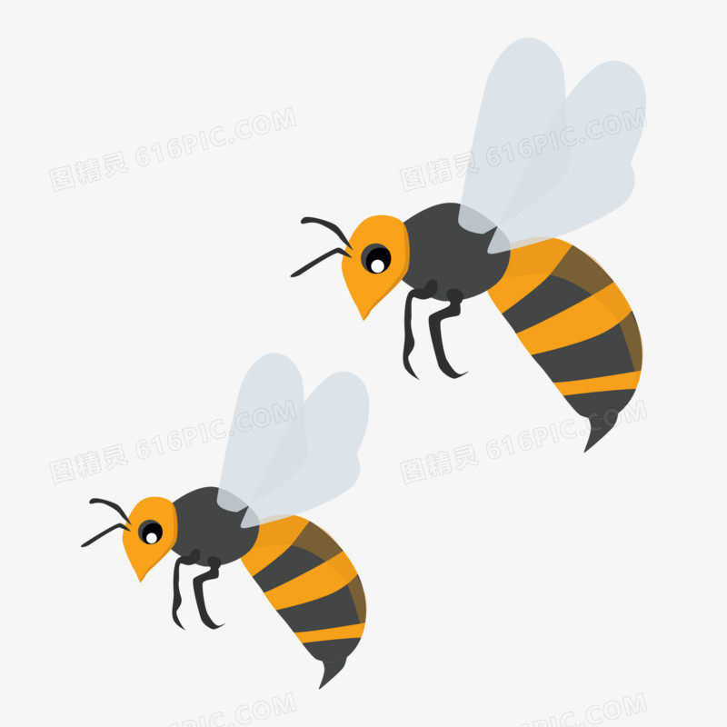 卡通手绘飞的蜜蜂元素