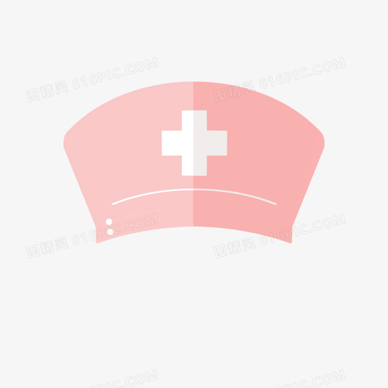 手绘护士帽粉色免抠素材