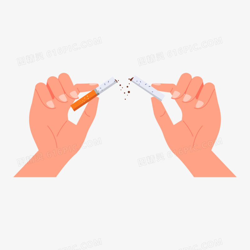 手绘矢量拒绝二手烟禁止吸烟元素