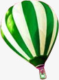 卡通绿色条纹热气球
