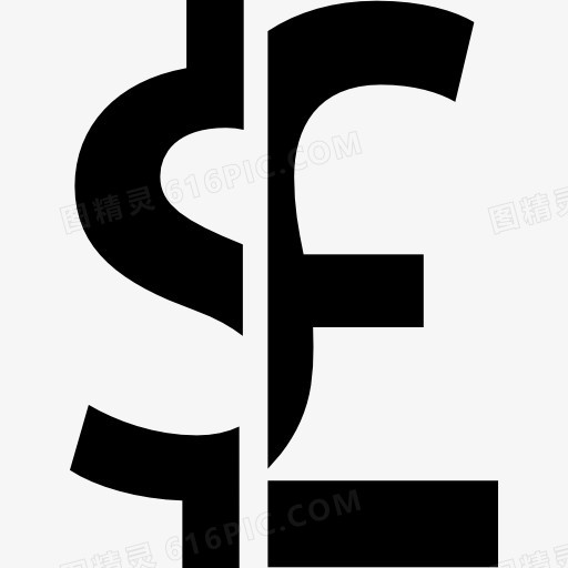 美元英镑货币金钱的象征图标
