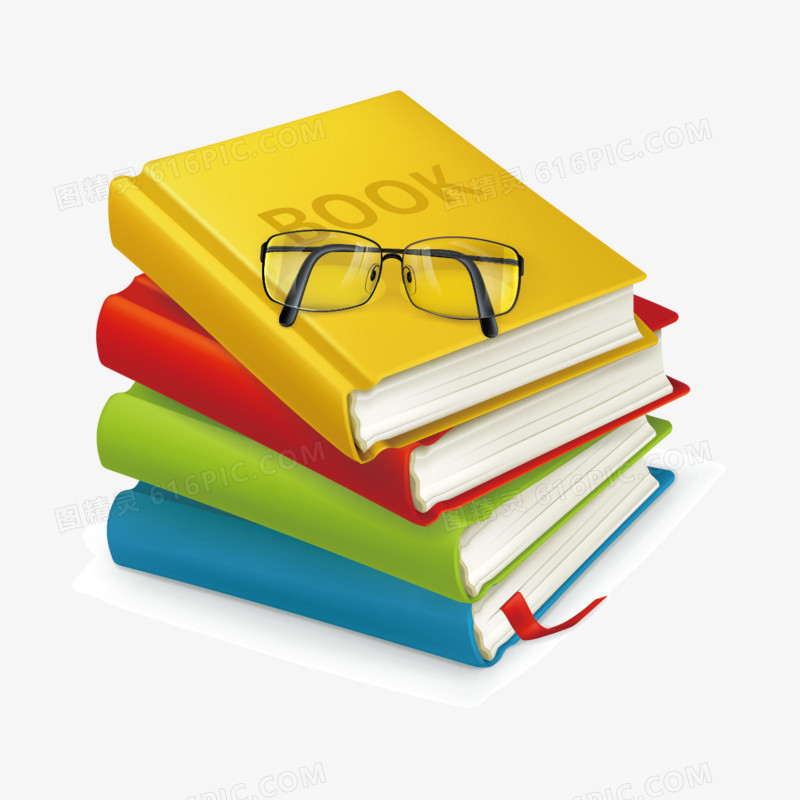 矢量书和眼镜
