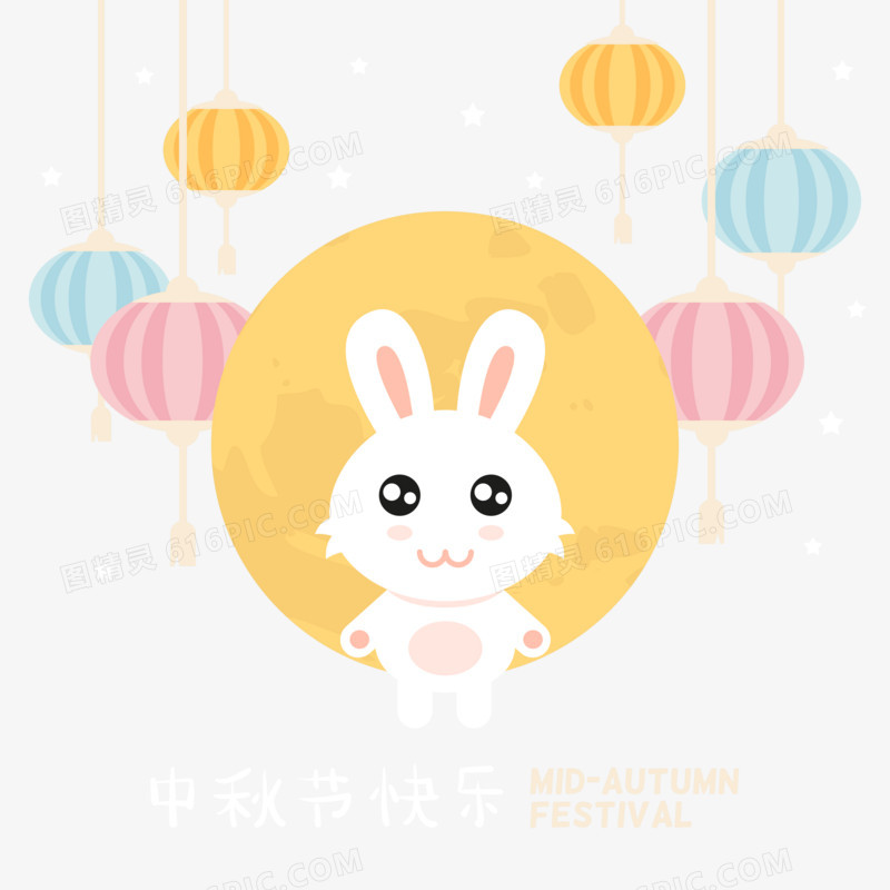 中秋节的可爱玉兔