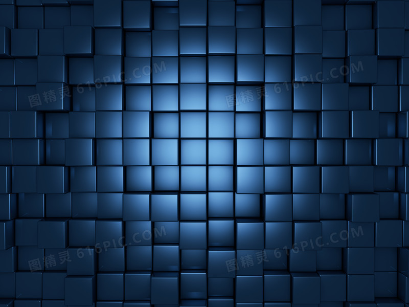 光晕蓝色立体方块背景
