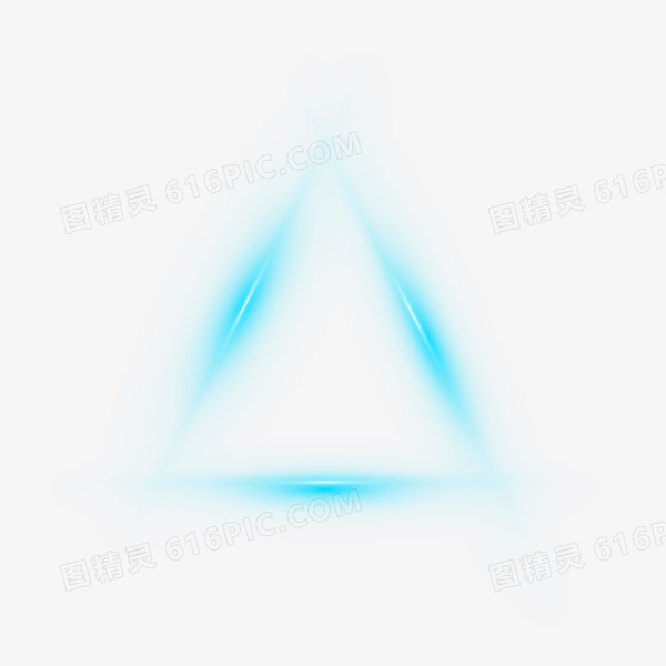 蓝色发光三角免抠素材