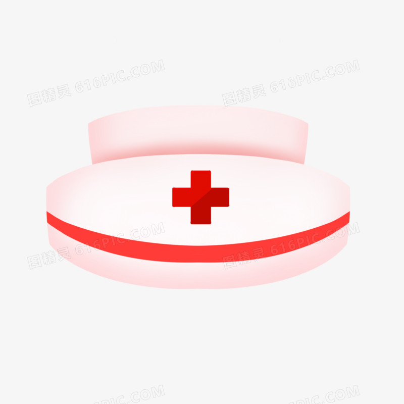 手绘粉色护士帽免抠元素