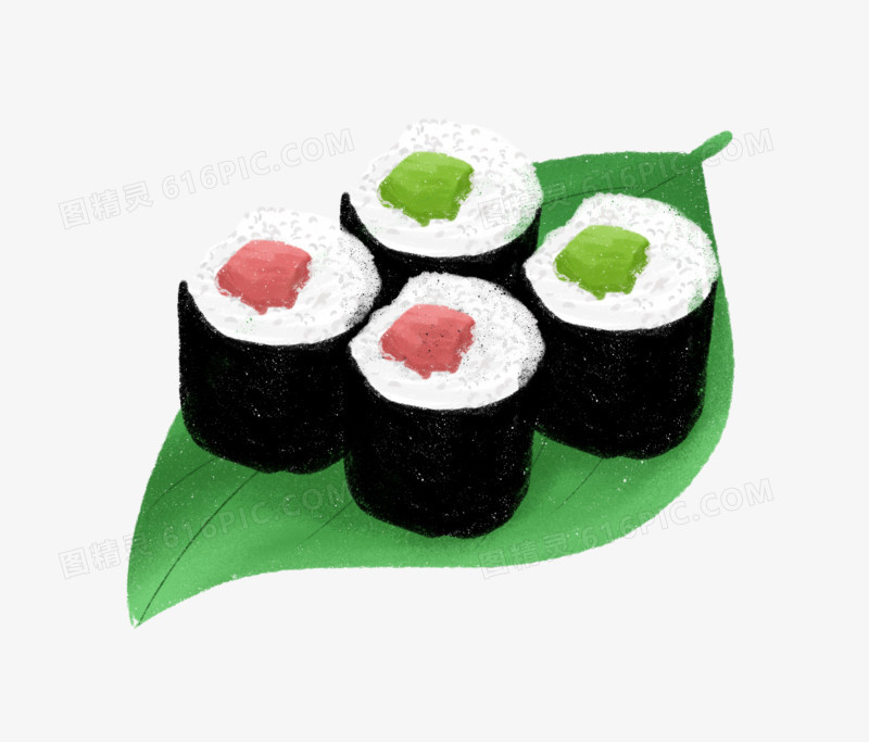 手绘日本食物寿司元素